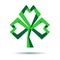 Paper shamrock, trefoil clover icon for St. Patricks Day