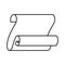 Paper sheet curved scroll in isometric outline style icon