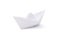 Paper ship isolated over white