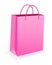 Paper Shopping Bag With Rope Handles. Pink, Vector