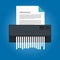 Paper shredder icon document business office information protection