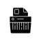 Paper shredding black glyph icon