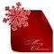 Paper snowflake over red sticker