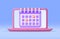 Paper spiral wall calendar in laptop