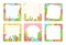 Paper sticky notes notepaper sticker notepads with cacti cartoon set copybook page lined grid