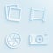 Paper style photography vector icons