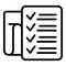 Paper task icon outline vector. Work time