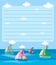 Paper template with kids sailing