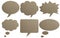 Paper textured speech bubbles