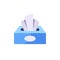 Paper tissue box vector illustration. Hygiene flat icon