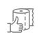 Paper towels and thumb up line icon. Napkins, high quality paper, customer satisfaction symbol