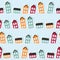 Paper town seamless pattern