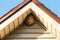 Paper wasp nest on triangular roof siding