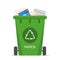 Paper waste in the trash box vector isolated. Separate your waste