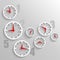 Paper Watch dials, 3d clock graphic technology background