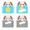 Paper weather dog icon illustration