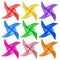 Paper windmill pinwheels - Colorful