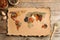 Paper with world map made of different aromatic spices