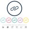 Paperclip flat color icons in round outlines