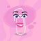 Paperclip Pink Cartoon Female Eyes Character Happy