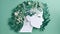 Papercut head with green leaves and flowers. Mental health, emotional wellness, contented emotions, self care, psychology, green