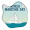Papercut postcard world maritime day