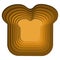 Papercut toast breakfast design layered brown 3D effect
