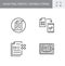 Paperless line icons. Vector illustration included icon as less paperwork, digital office, bureaucracy outline pictogram