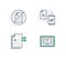 Paperless line icons. Vector illustration included icon as less paperwork, digital office, bureaucracy outline pictogram