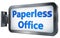 Paperless office on billboard background