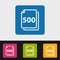 Papers Icon 500 Sheets - Colorful Vector Illustration - Isolated On Transprent Background