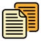Papers scenario icon color outline vector