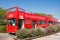 Paphos, Cyprus - June 16, 2017: Tourist bus for a wedding a walk in the city of Paphos, Republic of Cyprus