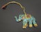 Papie mache elephant animal figure New Year Christmas toy handmade in India