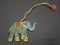 Papie mache elephant animal figure New Year Christmas toy handmade in India