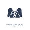Papillon dog icon. Trendy flat vector Papillon dog icon on white