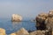 Papoa cliffs and sea in Peniche. Portugal