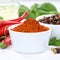 Paprika powder spicy red hot chili peppers chilli cooking ingredients square