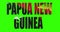 Papua New Guinea country lettering word text with flag waving animation on green screen 4K. Chroma key background