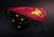 Papua New Guinea Flag Made of Metallic Brush Paint on Grunge Dar