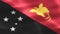 Papua New Guinea flag - realistic waving fabric flag