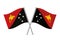 Papua New Guinea flags. Papua New Guinean flags on white background. Vector illustration.