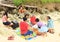 Papuan family on picnic