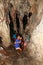 Papuan kids in lime stone cave Goa Jepang on Biak Island