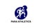 Para athletics sport vector line icon. Sprinter running in athletic track.