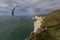 Para-glider on steep and high cliffs