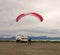 Para gliding with a motor off homer beach