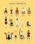 Para Sports Cartoon Characters Vector Illustration