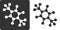 Para-xylene molecule, flat icon style. Carbon and hydrogen atoms shown as circles.