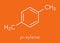 Para-xylene p-xylene aromatic hydrocarbon molecule. Skeletal formula.